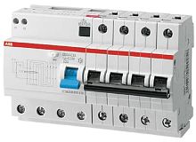 Автомат дифференциального тока АВДТ ABB DS204 4п 50А 30мА 6,0кА C тип AC картинка